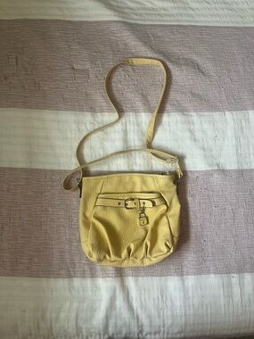 Rosetti Yellow Shoulder Bag Buckle Accent Bag Charm Adjustable Strap